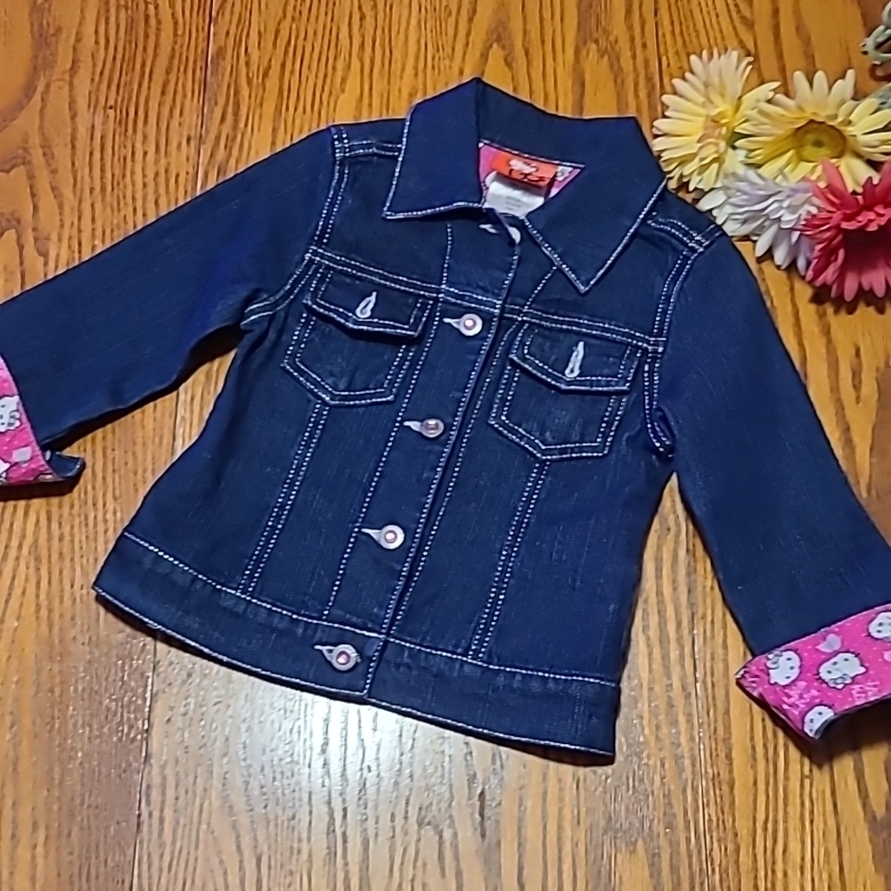 Hello Kitty Embellished Back Denim Jacket - Girls 4